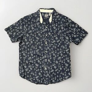 Van Heusen Men's Dark Blue Sailboat Pattern Shirt